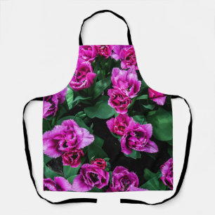 Roze tulpbloemen schort