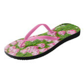 Roze tulpbloemen teenslippers (Schuin)