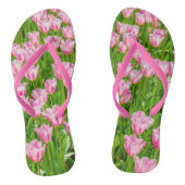 Roze tulpbloemen teenslippers (Voetbed)