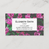 Roze tulpbloemen visitekaartje (Achterkant)