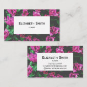 Roze tulpbloemen visitekaartje (Voorkant / Achterkant)