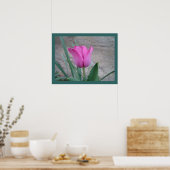Roze tulpdruk poster (Keuken)