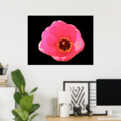 Roze tulpdruk poster (Thuiskantoor)