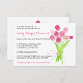 Roze Tulpen - 3x5 Baby shower Uitnodiging (Voorkant / Achterkant)