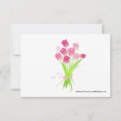 Roze Tulpen - 3x5 Bruids Douche Uitnodiging (Achterkant)