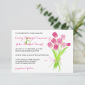 Roze tulpen - 3x5 Trouw uitnodiging (Staand voorkant)