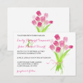 Roze tulpen - 3x5 Trouw uitnodiging (Voorkant / Achterkant)
