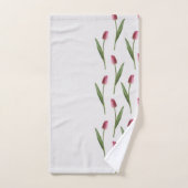 Roze Tulpen aan de zijkant Handdoek Set (Handdoek)