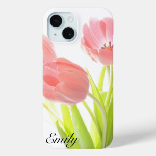  roze tulpen   Aangepaste bloem iPhone 15 Case
