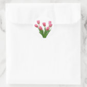 roze tulpen - aanpasbaar ronde sticker (Tas)