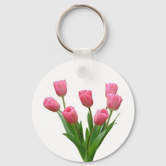 roze tulpen - aanpasbaar sleutelhanger (Voorkant)