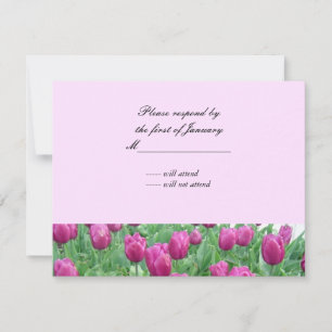 Roze Tulpen Antwoordkaart RSVP Kaartje