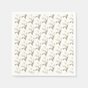 Roze tulpen aquarel bloemen baby shower servet