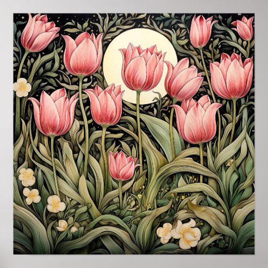 Roze Tulpen Art Print (Voorkant)