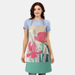 Roze tulpen artistieke moderne kleurenblokken schort