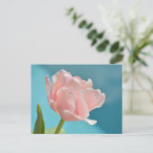 Roze Tulpen Baby Blue Springtime Briefkaart (Staand voorkant)