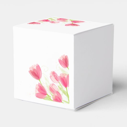 Roze tulpen bedankdoosjes (Achterkant)