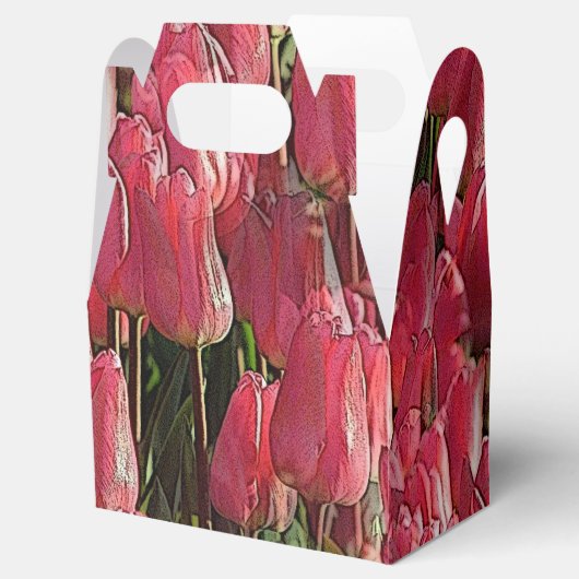  roze tulpen bedankdoosjes (Geopend)