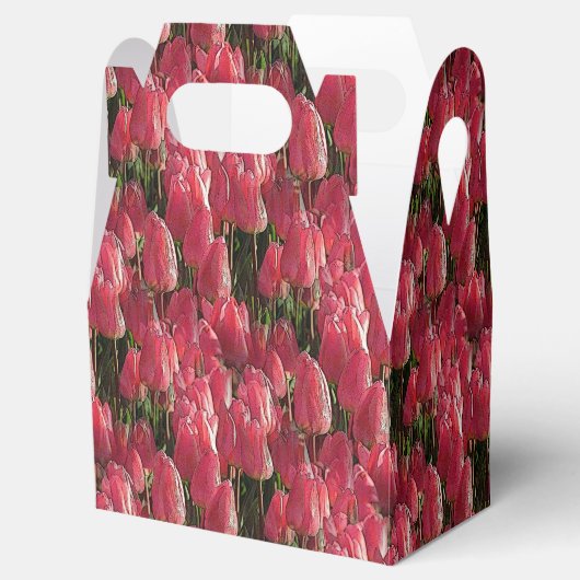  roze tulpen bedankdoosjes (Geopend)