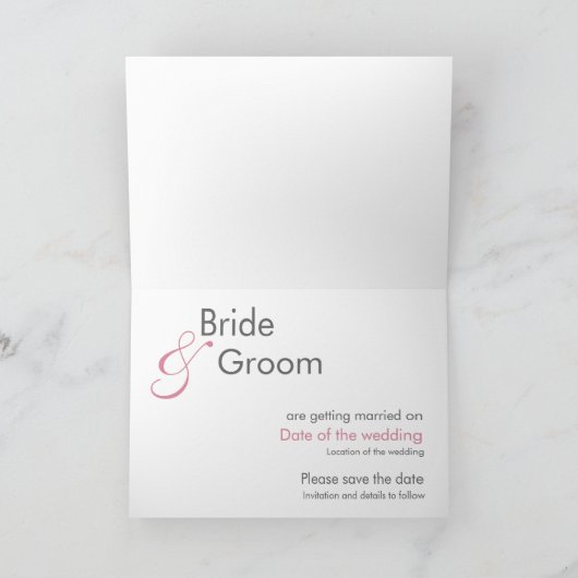 Roze Tulpen Bewaar de datum Kaart (Binnen)