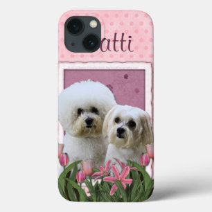 Roze Tulpen - Bichon en Maltees iPhone 13 Hoesje