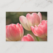  roze tulpen bloem visitekaartje (Voorkant)