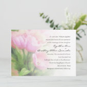 Roze Tulpen Bloemen bruiloft uitnodiging (Staand voorkant)
