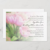 Roze Tulpen Bloemen bruiloft uitnodiging (Voorkant / Achterkant)