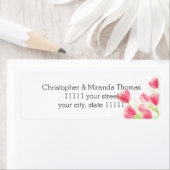 Roze Tulpen Bloemen Huwelijk Etiket (Insitu)