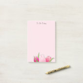 Roze tulpen/bloemen om lijst te doen post-it® notes (Op bureau)