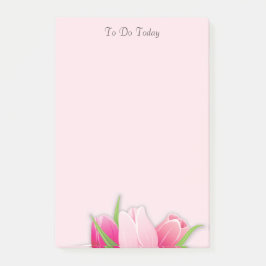 Roze tulpen/bloemen om lijst te doen post-it® notes
