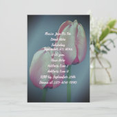 Roze Tulpen Bloemen Party Uitnodiging (Staand voorkant)