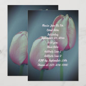 Roze Tulpen Bloemen Party Uitnodiging (Voorkant / Achterkant)