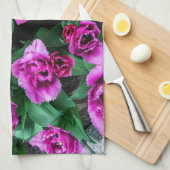 Roze tulpen bloemen theedoek (Quarter Fold)