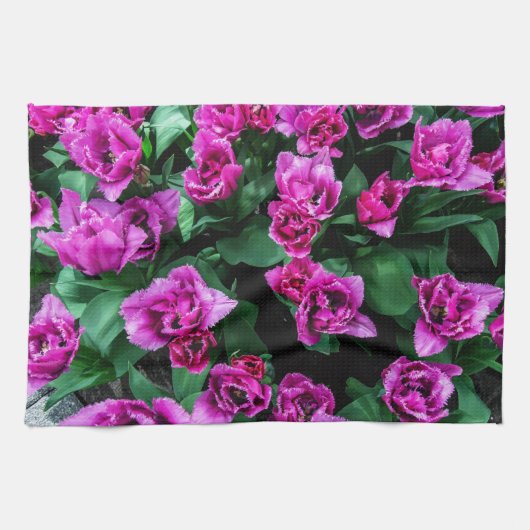 Roze tulpen bloemen theedoek (Horizontaal)