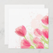 Roze Tulpen Bloemen Verjaardag Kaart (Voorkant / Achterkant)