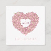 Roze tulpen bloemenbruiloft details QR code Informatiekaartje (Voorkant)