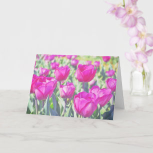  roze tulpen bloemenkunstnota Kaart