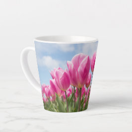 Roze Tulpen Bloemenmok – Natuur Liefhebber Cadeau Latte Mok