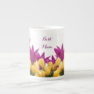 roze tulpen bloemig stijlvol elegant beste moeder porselein kop