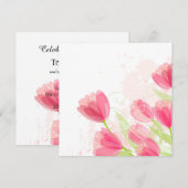 Roze Tulpen Bloemige Verjaardag Kaart (Voorkant / Achterkant)
