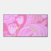 Roze Tulpen  Bloemprint Vrouwelijk Bureaumat (Voorkant)