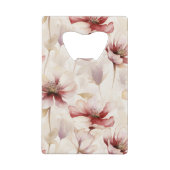 Roze Tulpen Bloemrijke Bruiloft Feest Creditkaart Flessenopener (Achterkant)