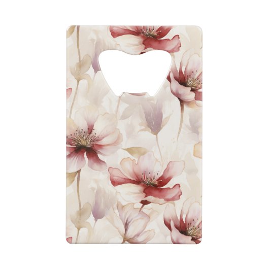 Roze Tulpen Bloemrijke Bruiloft Feest Creditkaart Flessenopener (Achterkant)