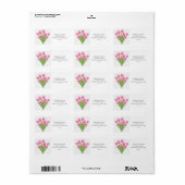Roze Tulpen Boeket Adreslabels Etiket (Full Sheet)
