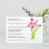 Roze Tulpen - Bridal Shower-uitnodiging Kaart (Staand voorkant)