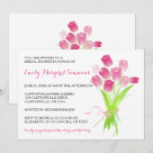 Roze Tulpen - Bridal Shower-uitnodiging Kaart (Voorkant / Achterkant)