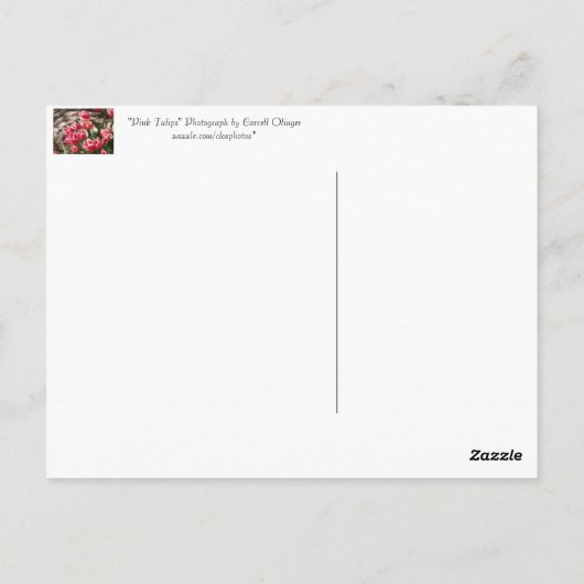 Roze tulpen briefkaart (Achterkant)