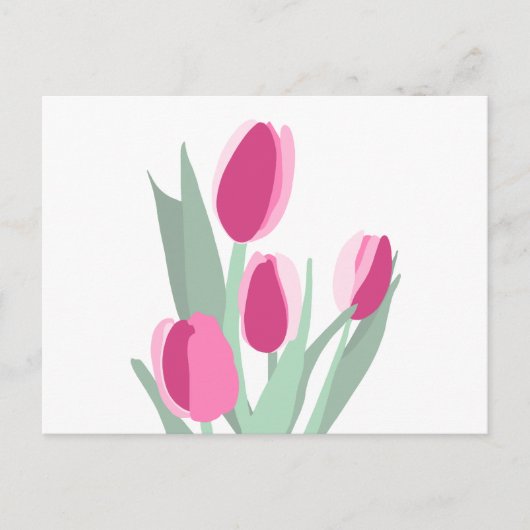 Roze tulpen briefkaart (Voorkant)