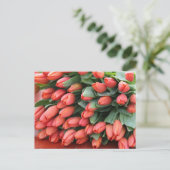 roze tulpen briefkaart (Staand voorkant)